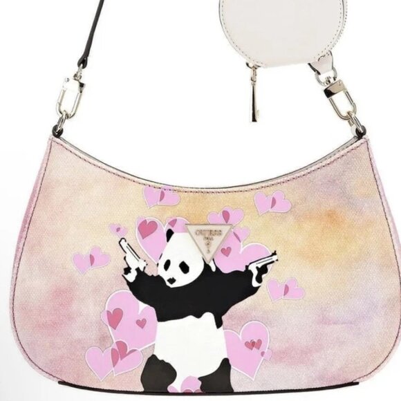 GUESS X BANKSY BRANDALISED TOP ZIP SHOULDER - Handbag - Picture 3 of 11